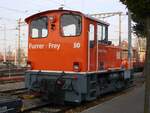 Der Furrer+Frey-Tm 2/2 50 am 29. Oktober 2007, abgestellt auf einem Abstellgleis des RBS im Bahnhof Solothurn.