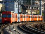 RBS - Triebwagen Be 4/12 42 und Be 4/12 unterweg nach Urtenen bei Oberzollikofen am 01.09.2009