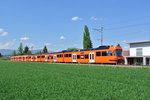 SlowUp Solothurn-Bucheggberg 2016: Die RE's Solothurn-Bern verkehrten heute in Doppeltraktion, Seite Bern war jeweils ein Seconda eingereiht.