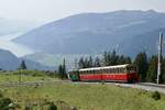 Nach dem Halt in Breitlauenen am 26.8.17 fährt dieser Zug weiter auf die Schynige Platte und die Aussicht wird von Meter um Meter schöner.