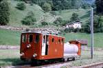 Nr.17 der Schynigen-Platte-Bahn - Erinnerung an eine lngst (1996) verschwundene Lok. Mit Tankwagen 81, Wilderswil, 6.August 1975.