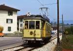 Be 2/4 46 der TN hat sich in Areuse auf den Weg nach Cortaillod gemacht (Mai 1980).