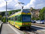TransN - Regio von Boudry bei der einfahrt in Neuchâtel mit dem Triebwagen Be 4/4 502 und Steuerwagen Bt 552 am 10.05.2016