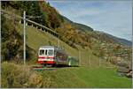 Der TPC AOMC BDeh 4/4 in den AOMC  Hausfarben  ist mit einem wenig dazu passenden Bt in TPC Einheitsfarbe kurz vor Chemex auf dem Weg nach Champéry. 

25. Oktober 2013