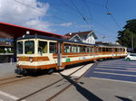 tpc / AL - Einfahrender Regio von Leysin an der Spitze der Steuerwagen Bt 351 in Aigle am 01.08.2016