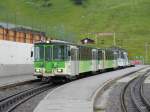 tpc / BVB - Personenzug nach Villars sur Ollon im Bergendbahnhof auf dem Col de Bretaye am 20.07.2014