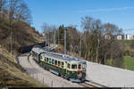 Am 27./28. März 2021 fanden Abschiedsfahrten auf der Strecke Bulle – Broc-Fabrique statt. Die Regelzüge wurden an diesen Tagen durch GFM Historique mit den historischen Ce 4/4 131, C4 811 und BDe 4/4 141 geführt. Am Ostermontag finden die letzten Fahrten auf der schmalspurigen Strecke statt, danach wird diese auf Normalspur umgebaut.<br>
Der historische Zug am 28. März auf der Rampe zwischen Broc-Village und Broc-Fabrique.