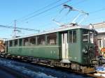 tpf - Triebwagen Be 4/4 115 im Bahnhofsareal von Bulle am 28/.02.2009