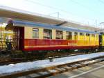 tpf - Personenwagen Brs 245   Moljon   im Bahnhof von Bulle am 28.02.2009