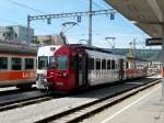 tpf - Triebwagenn BDe 4/4 123 mit Steuerwagen Bt 223 in Bulle am 11.05.2012