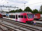 YSteC / Travys - Be 2/6 2000 beim verlassen des Bahnhof in Yverdon les Bains am 20.07.2014