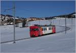 Der YSteC Be 4/4 N° 1 hat seine Güterlast in Ste Croix abgegeben und fährt nun nach Yverdon zurück. 
14. Feb. 2017