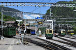 WAB: Bahnhofsidylle Lauterbrunnen vom 18. Mai 2018.
Zum Fotostandort: Bildausschnitt Fotoshop.
Foto: Walter Ruetsch