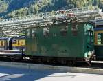 WAB Lok-Nr. 54 eine He 2/2 abgestell im Bahnhof von Lauterbrunnen am 02.10.2011. Die Lok wurde 1909 bei der SLM/Al gebaut, sie hat eine Hchstgeschwindigkeit von 11 km/h.