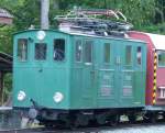 He 2/2 65 Abgestellt im Bahnhofsareal von Lauterbrunnen am 06.09.2006