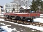 zb - Dienstwagen X 9720 im Bahnhofsareal von Stansstad am 15.02.2009