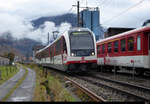 zb - Regio nach Interlaken Ost der Triebwagen ABeh 160 005-2 unterwegs in Meiringen am 24.10.2020