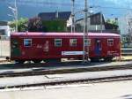 zb - Abgestellter Dienstwagen X 9745 ( die Rotten kche ) im Bahnhofsareal von Meiringen am 04.08.2007