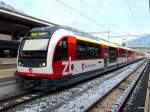 zb - Neuer Zug auf der Zentralbahn ABeh 150 202-6 im Bahnhof Interlaken Ost am 26.01.2013