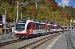 ABeh 160 004-4 verlässt den Bahnhof Brienz Richtung Interlaken Ost. Die Aufnahme stammt vom 09.10.2015.