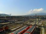 Blick auf den Luzerner Güterbahnhof am 24.7.2015.