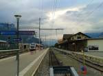 Blick auf den Bahnhof Meiringen am 23.7.2015