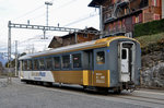 Personenwagen BD 354-4 Golden Pass ist Ausgemustert und steht beim Bahnhof Ringgenberg.