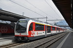 ABeh 150 202-6 wartet im Bahnhof Interlaken Ost auf seine Abfahrtszeit. Die Aufnahme stammt vom 02.04.2016.