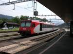 Triebzug 077 der SOB am 22-7-2004 in Arth-Goldau