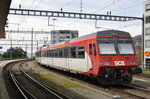 RBDe 566 NPZ der SOB steht am 4.8.16 im Bahnhof Goldau