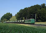 Makies AG/SOB: Der firmeneigene Zug der Makies AG Gettnau mit BDe 4/4 Triebwagen, ehemals SOB, an beiden Enden bei Wolhusen am 19. Juni 2017.
Foto: Walter Ruetsch 