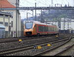 SOB - Triebzug RABe 526 201 + 526 101 unterwegs im Bhf. Lenzburg am 05.02.2023