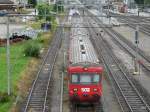 SOB - Im Bahnhofsareal von Wattwil abgestellter Pendelzug mit dem Steuerwagen ABt 50 48 39-35 150-0 am 23.07.2010