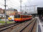 SZU - Triebagen Be 4/4 556 521 bei der durchfahrt im Bahnhof Zürich Giesshübel am 24.01.2015