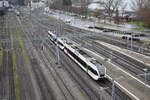 Thurbo RABe 526-749 verlässt am 12.12.2020 als S2 den Bahnhof Rorschach in Richtung Nesslau via St.Gallen