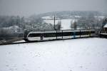 Winter im Weinland: S33 20357 alias GTW RABe 526 790 am 12.12.2008 zwischen Hettlingen und Winterthur. 