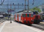 TMR / MO - Triebwagen ABDe 4/4 94 85 7578 006-9 im Bahnhof von Martigny am 31.05.2015