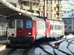 tpf - Regio nach Romont im Bahnhof von Bulle am 28.02.2009