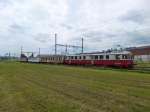 Der BDe 4/4 2 des Vereins DSF bringt die Wagen B362, B366 und den Steuerwagen Bt 374 am 27.06.2013 in ihre neue Heimat.