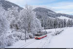 TransN Be 4/4 5 am 5. Dezember 2020 unterwegs von Les Brenets nach Le Locle bei Les Frêtes.