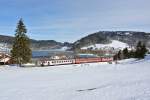 Zurzeit verkehrt im Valle de Joux wieder der alte Schlerzug, wobei der Triebwagen ABDe durch die Travys Re 420 ersetzt wurde.