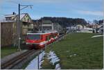 Der RHB Beh 3/6 25 ist kurz vor Heiden und somit am Ziele seiner Fahrt von Rorschach Hafen nach Heiden.