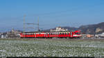 BLS RBDe 566 221 (vermietet an die CJ) auf Überfuhr Alle - Oberburg am 11. Januar 2021 bei Oberburg.