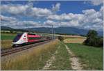 Der Kanton Waadt (VAUD) bietet mit Jura, Mittelland und Alpen nicht nur landschaftlich eine interessante Vielfalt, sondern auch im Bahnverkehr: Oberhalb von Arnex ist der TGV Lyria 9261 bestehend aus dem Triebzug 4724 von Paris Gare de Lyon nach Lausanne unterwegs. 

25. Juli 2020