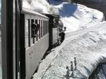  Davosrundfahrt  RhB Dampfzug am 06.02.05 (jetzt ohne Vorspann)zwischen Davos und Filisur.
