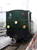 G 3/4 1 im Bahnhofsareal von Untervaz am 29.10.2006 beim Grossen Dampfloktreff und viel Regen.....