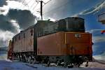 Die Dampfschneeschleuder Xrod d1932 rangiert in der Station Hospizia Bernina.Bild vom 25.1.2105