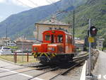 RhB, Ge 2/2, 162, am 30. Juni 2018 in Tirano am Bahnübergang.