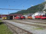 Ge4/4l/ll 603,609,613,Ge3/3 214 und Tm2/2 112 am 9.7.08 in samedan.