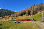 Ge 4/4 II 627 mit einem Regio am 03.11.2017 bei Davos Wolfgang. 